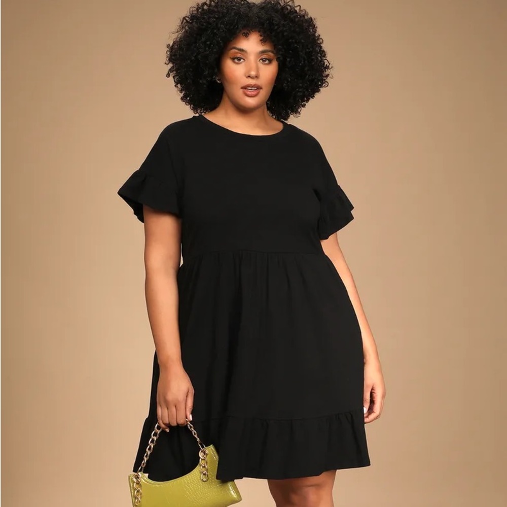 Sweetest Style Black Tiered Babydoll Dress